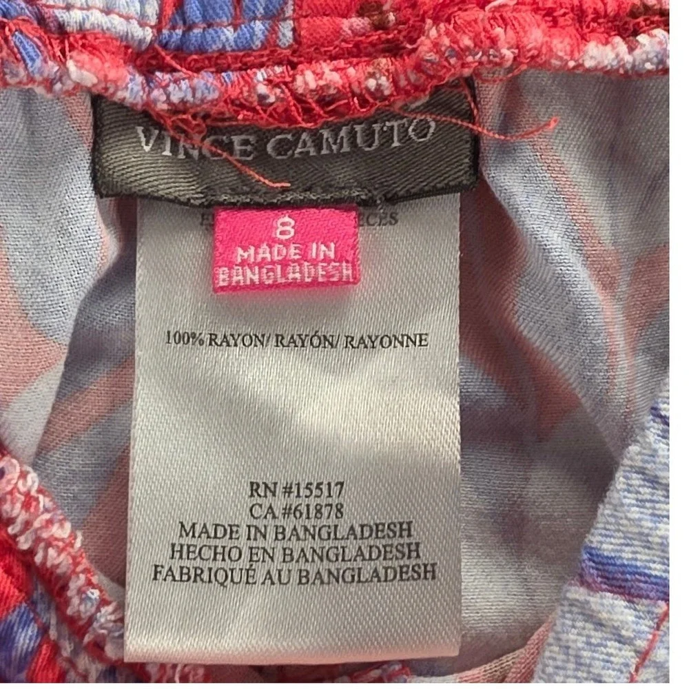 Vince Camuto Kids Floral Cargo Pants Red Blue Pink Rayon Wide Leg Size‎ 8